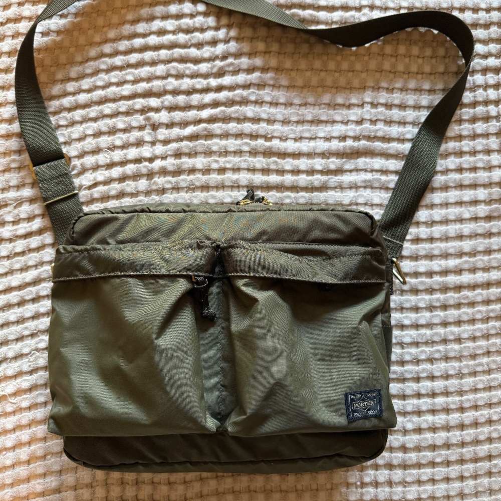 Porter-Yoshida & Co Khaki Cargo Nylon Crossbody Bag - Excellent